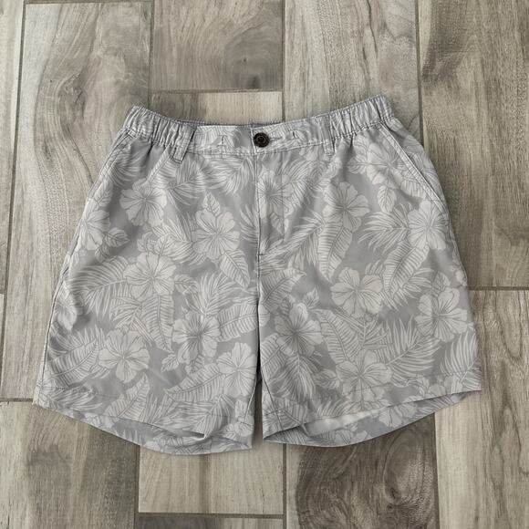 Chubbies Shorts Mens Sz M Gray Everywear 6" Floral Drawstring Zip Stretch - Picture 1 of 11